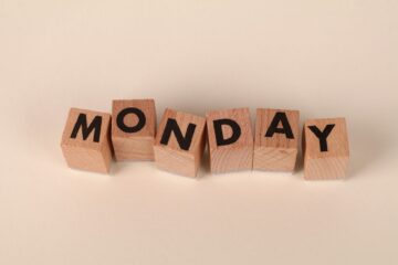 Monday spelled out in blocks